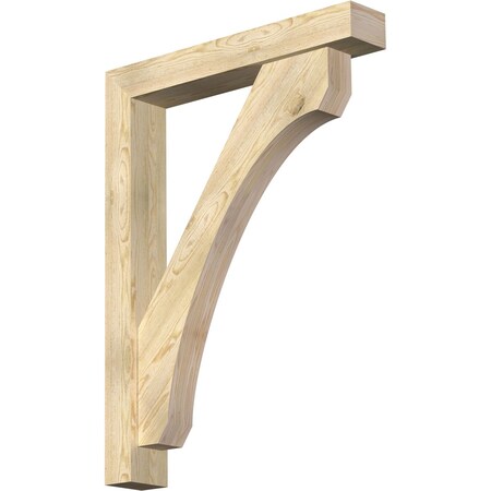 Ekena Millwork Legacy Block Rough Sawn Bracket w/ Offset Brace, Douglas Fir, 6"W x 36"D x 48"H BKT0604X36X48LEC05RDF